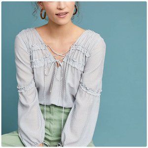 Anthropologie Striped Peasant Blouse
